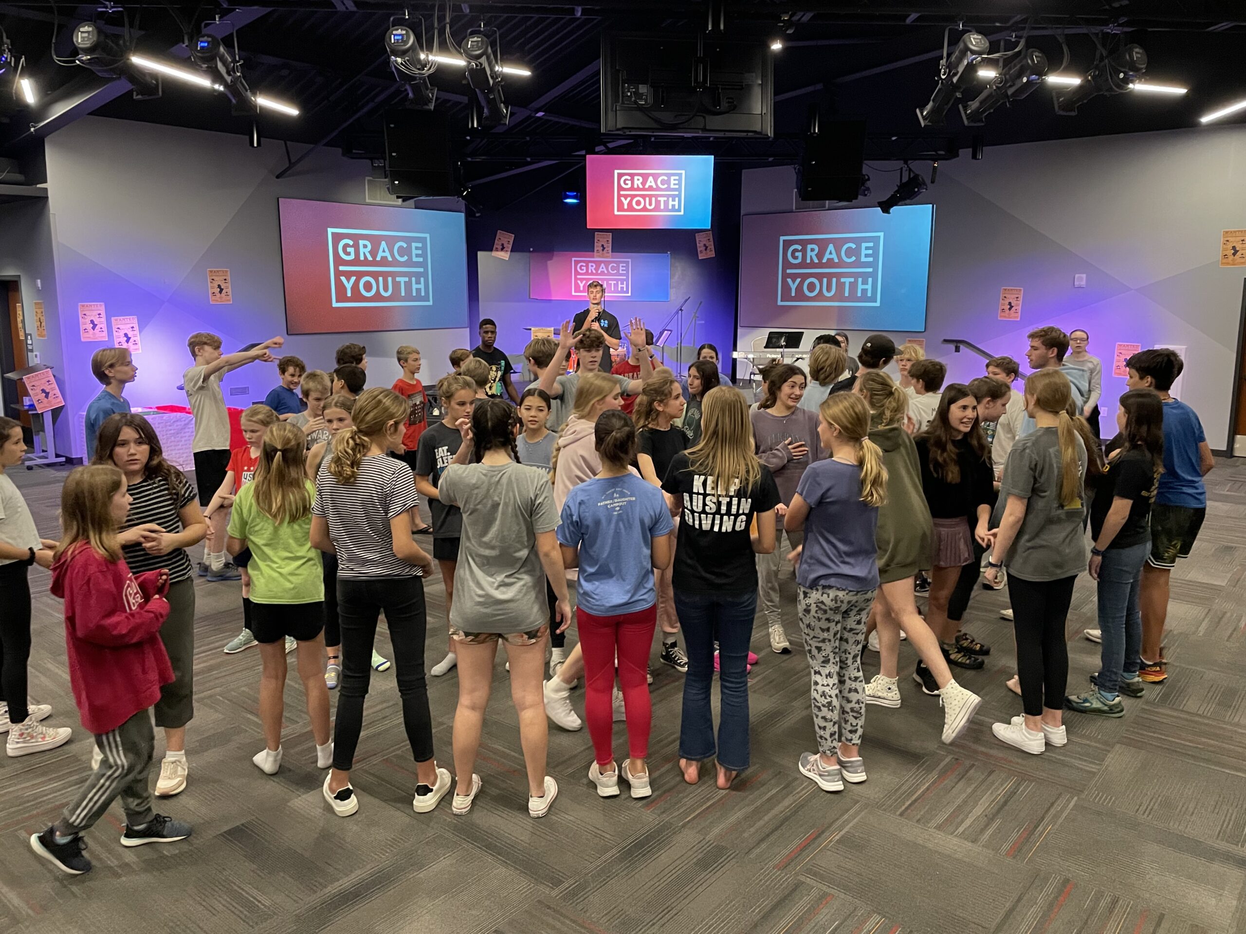 Grace Youth during a Middle School service